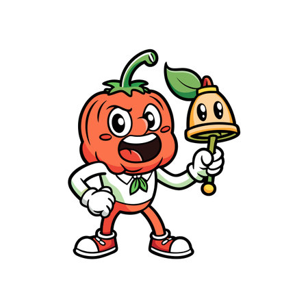 Dynamic Stiff Bell Pepper Vegetable Digital Art Designのイラスト素材