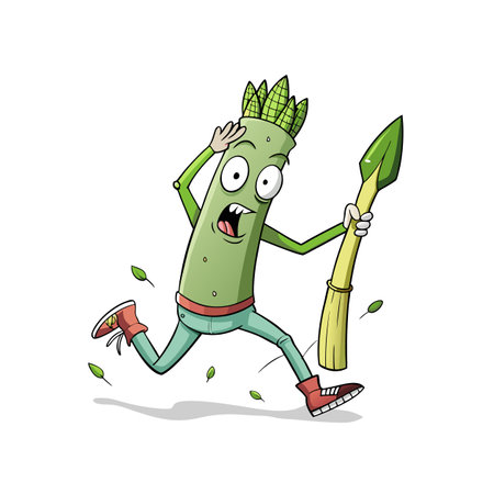 Dynamic Undernourished Asparagus Vegetable Dining Designのイラスト素材