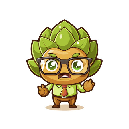 Troubled Artichoke Vegetable Sailing Illustrationのイラスト素材