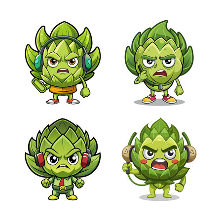 Hurt Artichoke Vegetable Music Illustrationのイラスト素材