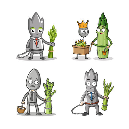 Peaceful Asparagus Vegetable Beekeeping Illustrationのイラスト素材