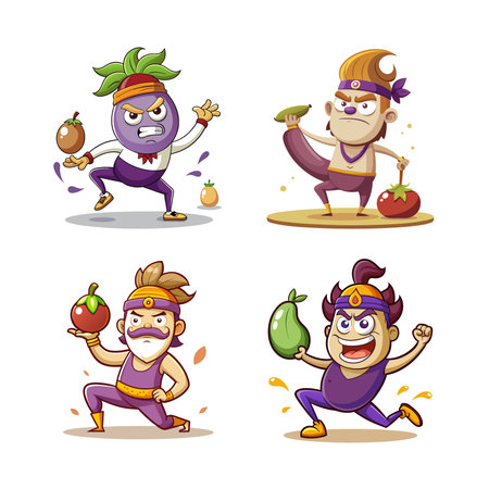 Full Aubergine Practicing Yoga in Unique Artのイラスト素材