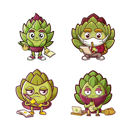 Rested Artichoke Hiking with Joyのイラスト素材