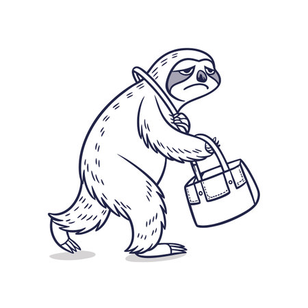 Playful Sloth Camping Funのイラスト素材