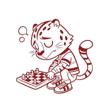 Jaguar's Exciting Chess Matchのイラスト素材