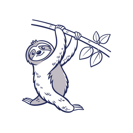 Strong Sloth Exercising with Determinationのイラスト素材
