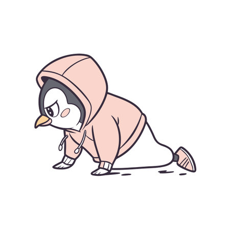 Penguin's Fun Inline Skating Adventureのイラスト素材