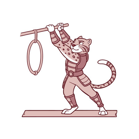 Cheetah's Inspiring Gymnastics Journeyのイラスト素材