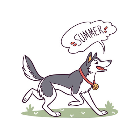 Husky Pushing Through Fatigueのイラスト素材