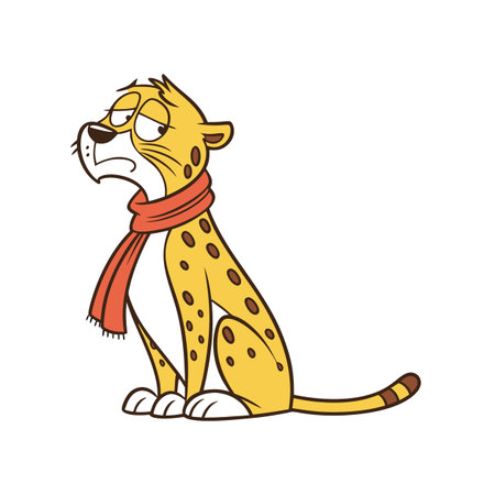 Vibrant Cheetah in Colorful Movie Adventureのイラスト素材
