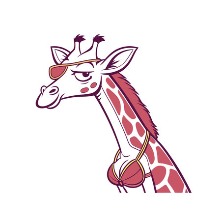 Giraffe's Joyful Calligraphy Journeyのイラスト素材