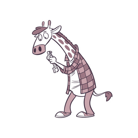 Joyful Giraffe in Explorationのイラスト素材