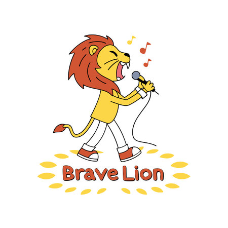 Whimsical Lion in Fun Poetry Experienceのイラスト素材