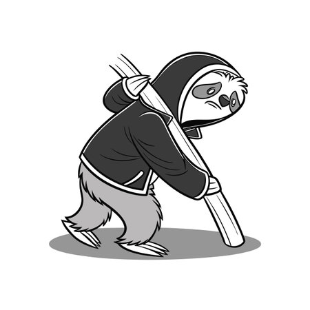 Tingling Sloth on Social Mediaのイラスト素材