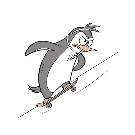 Sturdy Penguin Enjoying Concertsのイラスト素材