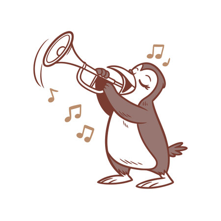 Ill Penguin Busking on the Streetsのイラスト素材