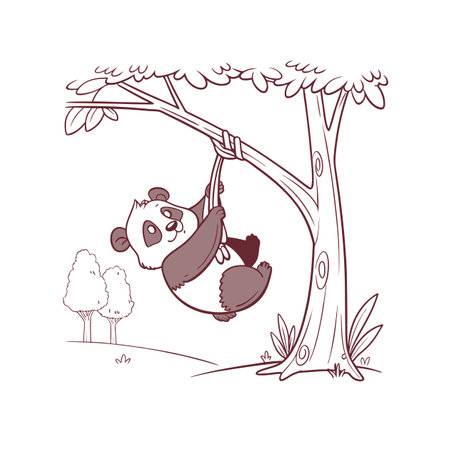 Panda's Fun Day at the Parkのイラスト素材
