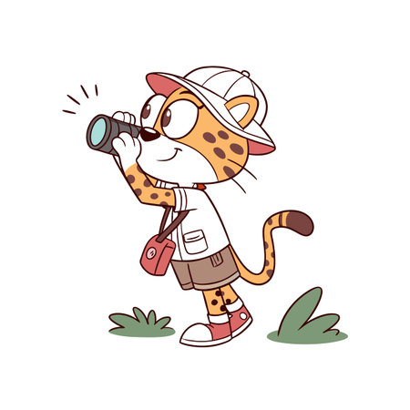 Jaguar's Fun Bird Watching Adventureのイラスト素材