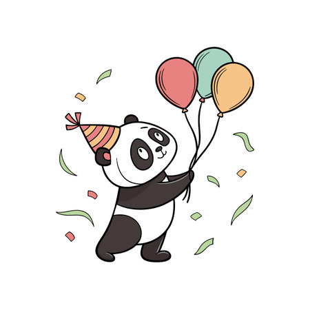 Exhausted Panda Enjoying Festivalsのイラスト素材