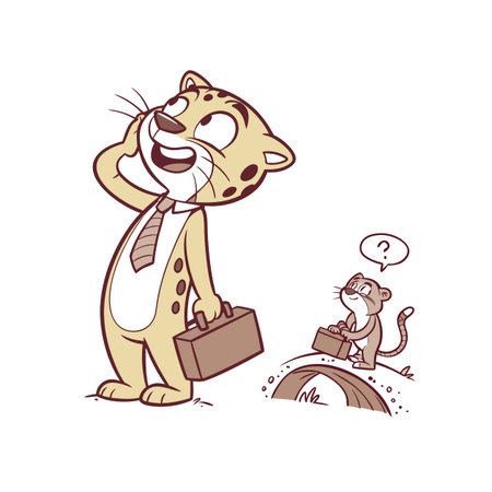 Joyful Jaguar in Spelunkingのイラスト素材