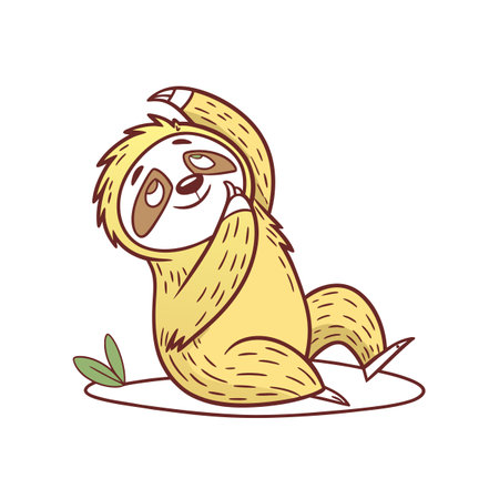 Sloth in Chilled Meditation Sceneのイラスト素材