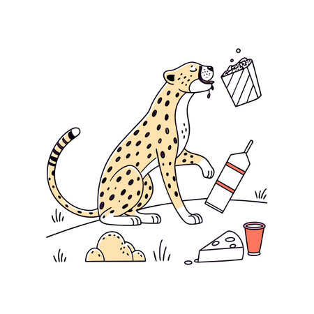 Tender Cheetah at Events Vector Illustrationのイラスト素材