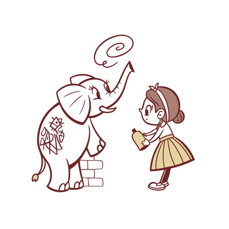 Illustration of Balanced Elephant in Graffitiのイラスト素材