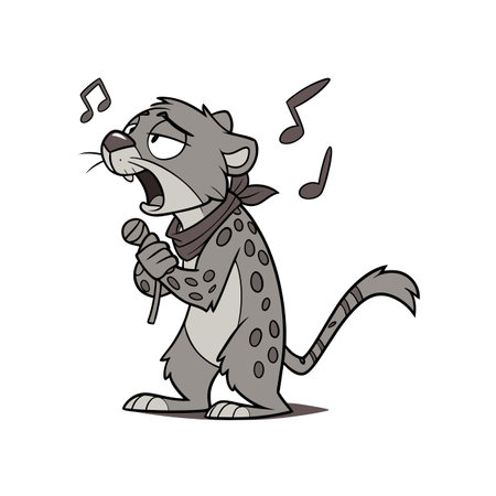 Exhausted Cheetah Performing Vector Illustrationのイラスト素材