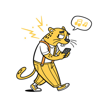 Jaguar Dealing with Nausea and Social Mediaのイラスト素材