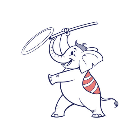 Hungry Elephant Exercising in Illustrationのイラスト素材