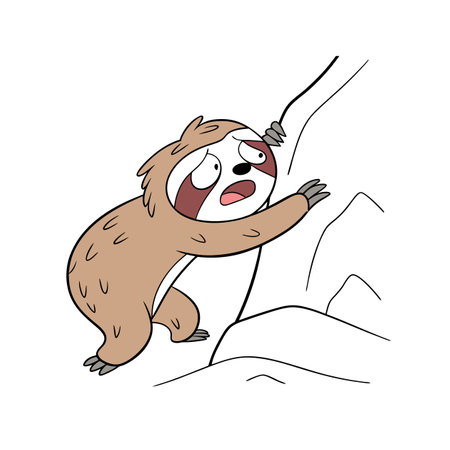 Lazy Sloth Cave Diving Vector Illustrationのイラスト素材