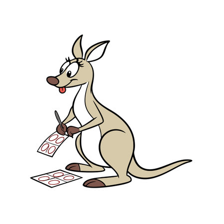 Damaged Kangaroo Playing Bingo Vector Illustrationのイラスト素材