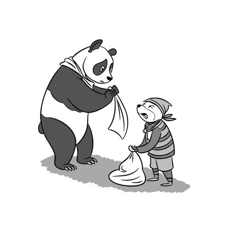 Vibrant Panda Illustration for Charity Workのイラスト素材