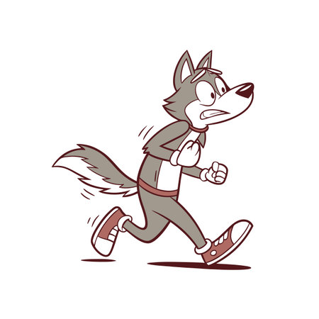 In Pain Husky Jogging in Illustrationのイラスト素材