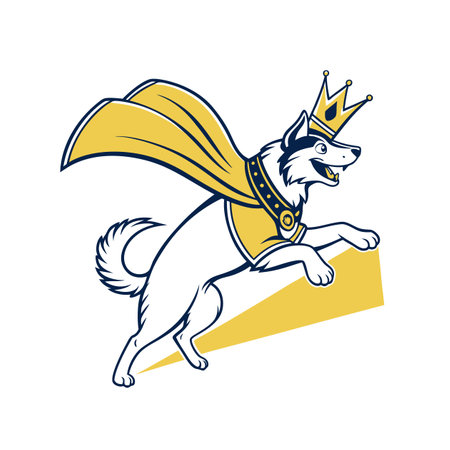 Cave Diving Husky in Hyperactive Mode Illustrationのイラスト素材