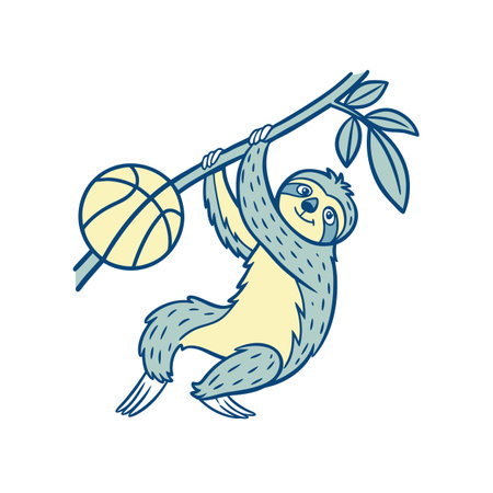 Sloth in Action During a Sports Eventのイラスト素材