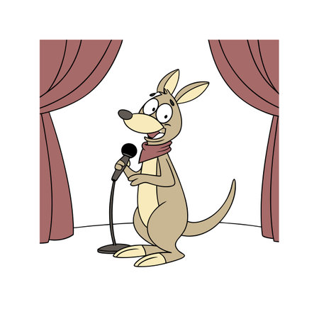Whimsical Kangaroo in Colorful Theater Funのイラスト素材