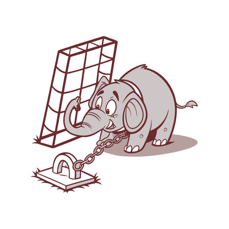 Elephant Enjoying Coloring Adventureのイラスト素材