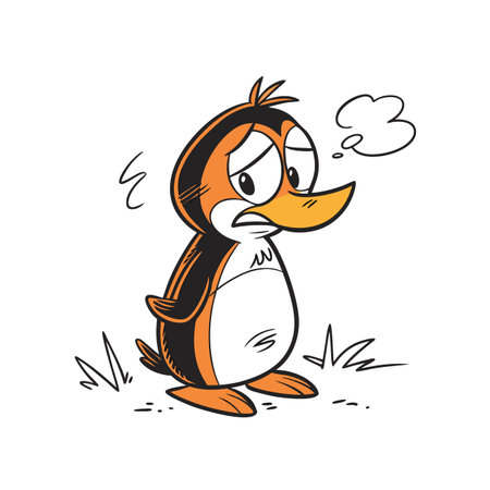Focused Penguin Tutoring Vector Illustrationのイラスト素材