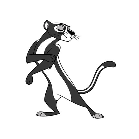 Sore Cheetah Dancing Vector Illustrationのイラスト素材