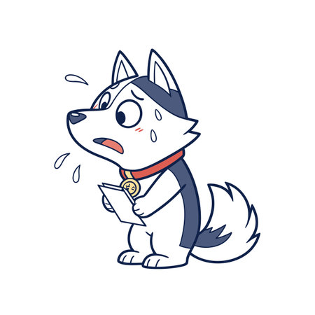 Cold Husky Engaged in Learningのイラスト素材
