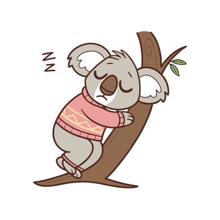 Asleep Koala in Artistic Expressionのイラスト素材