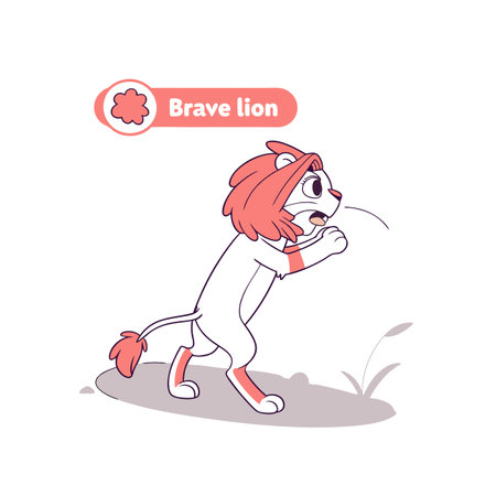 Brave Lion Building with Energyのイラスト素材