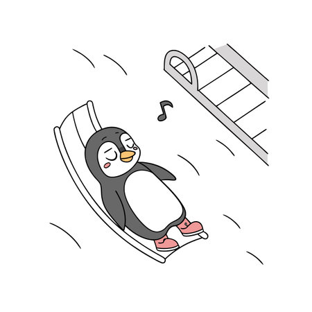 Creative Penguin Piano Illustration for Unique Designsのイラスト素材