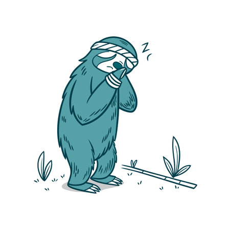 Sloth in Zoo Setting with Damageのイラスト素材