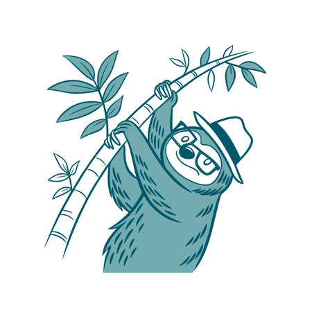 Damaged Sloth in Zoo Environmentのイラスト素材