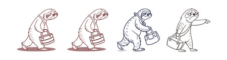 Sloth Progress: Evolution of a Working Slothのイラスト素材