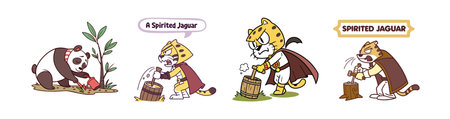 Cute cartoon animals doing different things