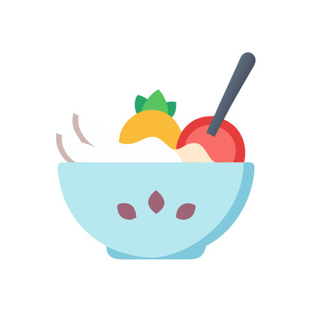 Colorful Yogurt and Fruit Bowlのイラスト素材