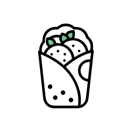 Nutritious Falafel Wrapのイラスト素材